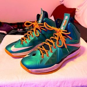 Nike Lebron X Miami Dolphins Size 11.5